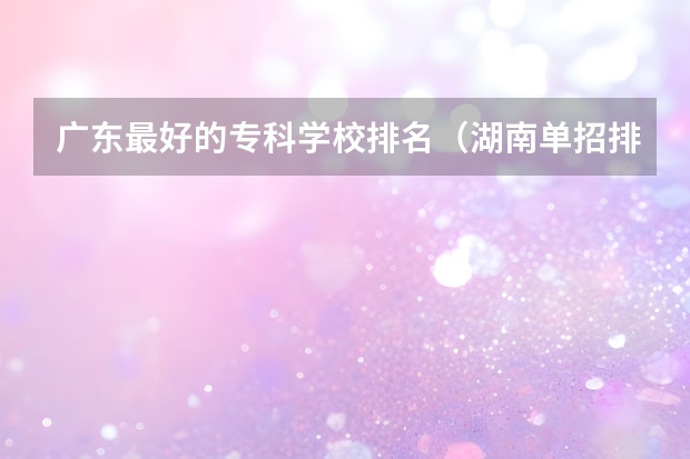 广东最好的专科学校排名（湖南单招排名前十的学校）