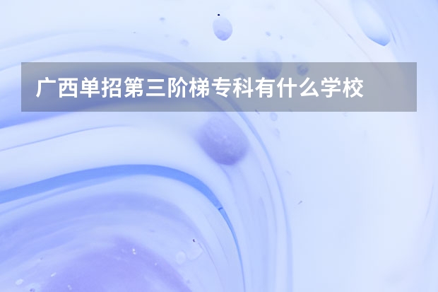 广西单招第三阶梯专科有什么学校
