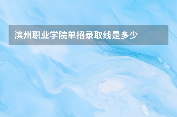 滨州职业学院单招录取线是多少