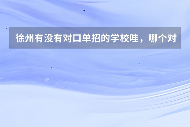 徐州有没有对口单招的学校哇，哪个对口单招