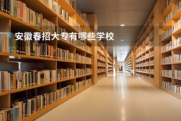 安徽春招大专有哪些学校