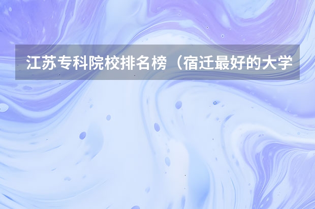 江苏专科院校排名榜（宿迁最好的大学排名？）