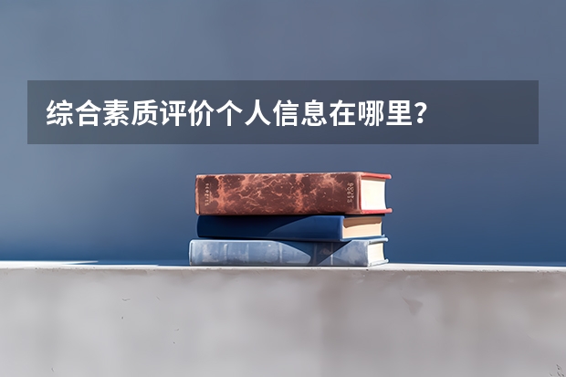 综合素质评价个人信息在哪里？