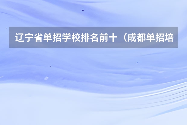 辽宁省单招学校排名前十（成都单招培训学校排名前十）