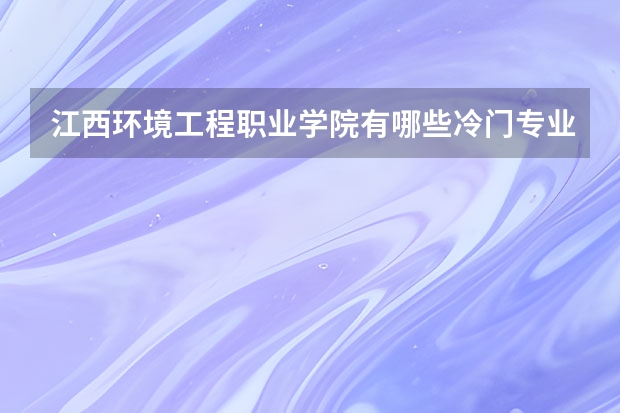 江西环境工程职业学院有哪些冷门专业？