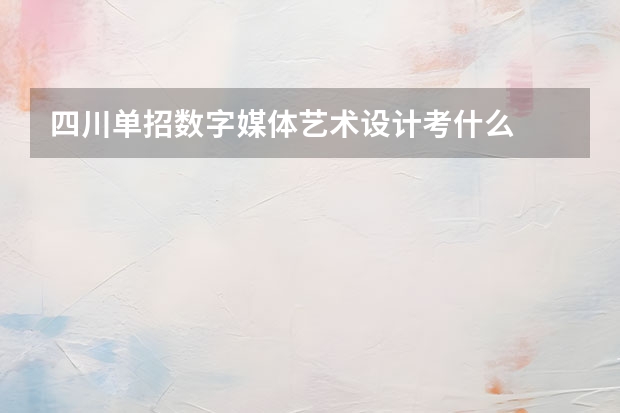 四川单招数字媒体艺术设计考什么