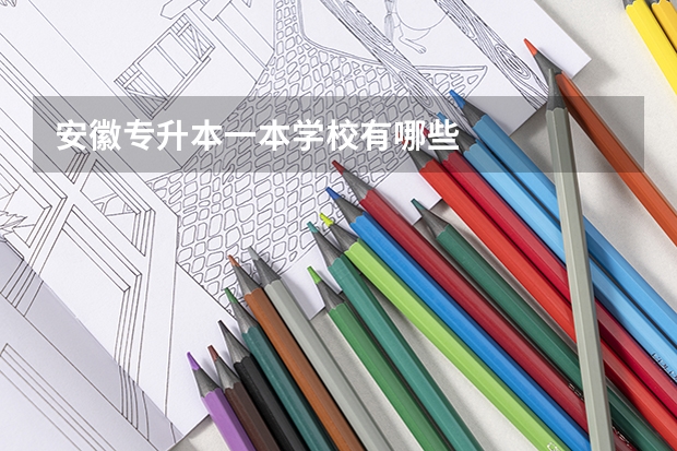 安徽专升本一本学校有哪些