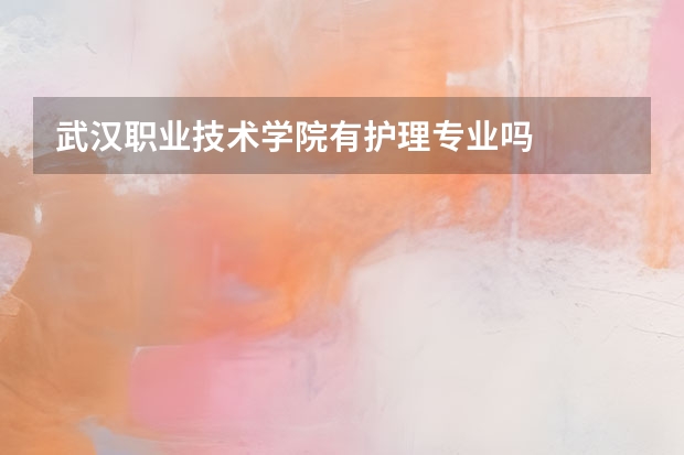 武汉职业技术学院有护理专业吗