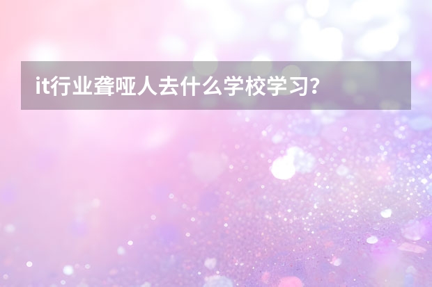 it行业聋哑人去什么学校学习？