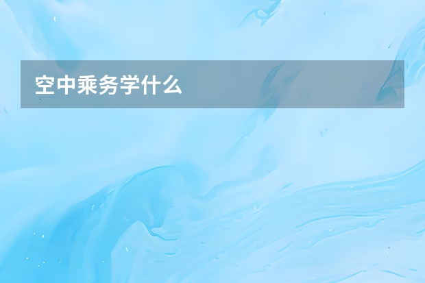 空中乘务学什么