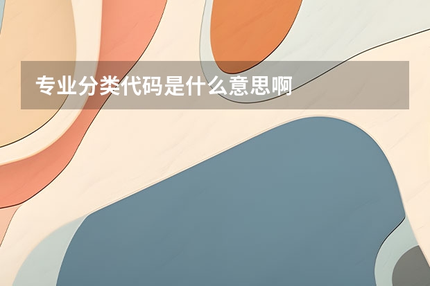 专业分类代码是什么意思啊