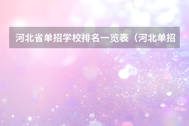 河北省单招学校排名一览表（河北单招三类院校排名）