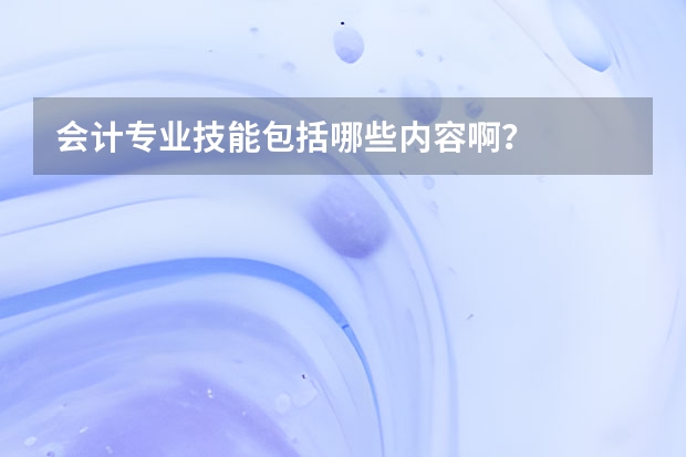 会计专业技能包括哪些内容啊？