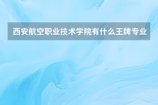 西安航空职业技术学院有什么王牌专业？