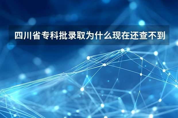 四川省专科批录取为什么现在还查不到？