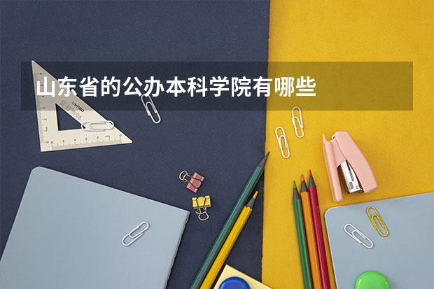 山东省的公办本科学院有哪些