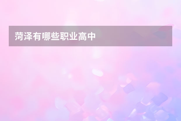 菏泽有哪些职业高中
