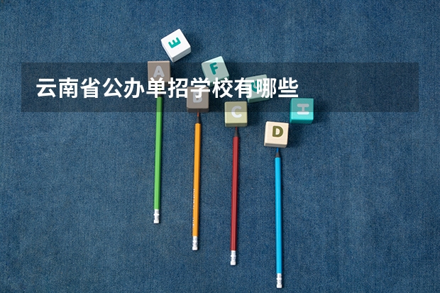 云南省公办单招学校有哪些