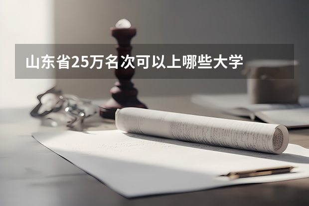 山东省25万名次可以上哪些大学