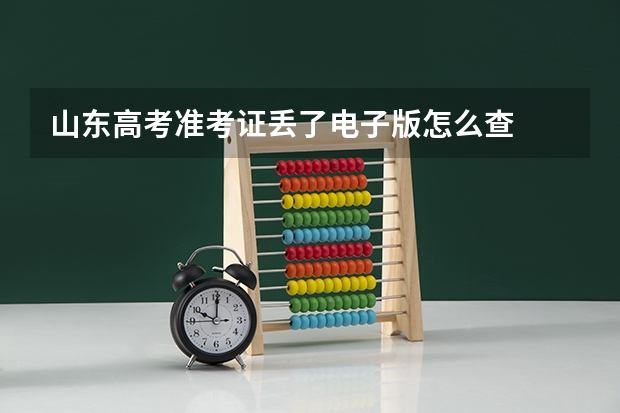 山东高考准考证丢了电子版怎么查