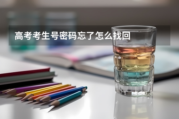 高考考生号密码忘了怎么找回