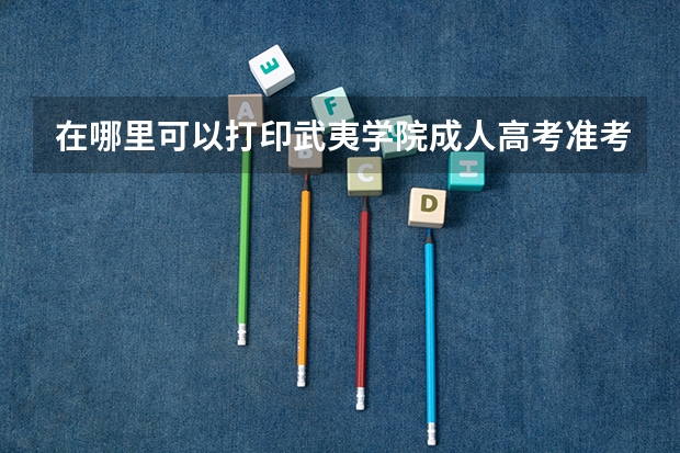 在哪里可以打印武夷学院成人高考准考证?