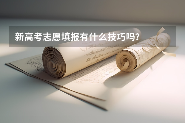 新高考志愿填报有什么技巧吗？