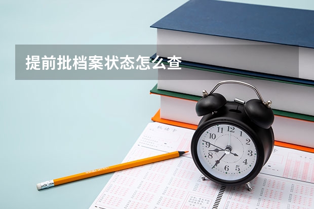 提前批档案状态怎么查