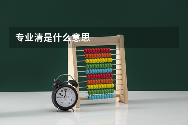 专业清是什么意思