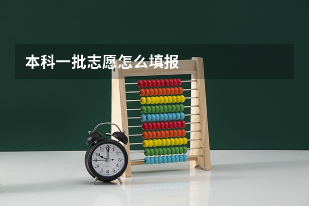 本科一批志愿怎么填报