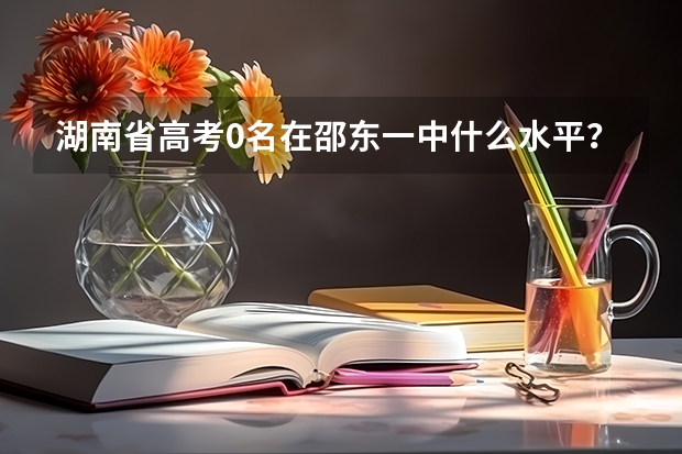 湖南省高考0名在邵东一中什么水平？