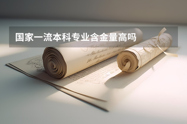 国家一流本科专业含金量高吗