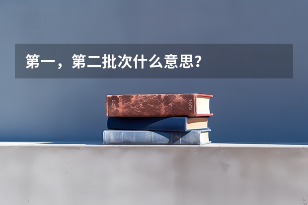 第一,第二批次什么意思?
