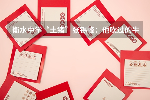 衡水中学“土猪”张锡峰：他吹过的牛皮，正在一步一步成为现实！你怎么看？
