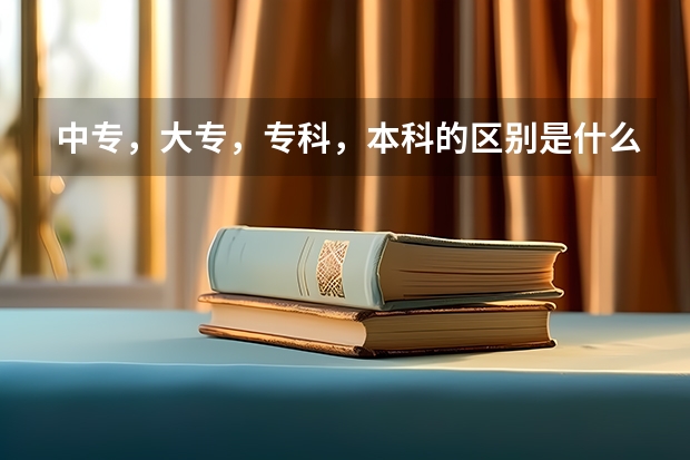 中专,大专,专科,本科的区别是什么?