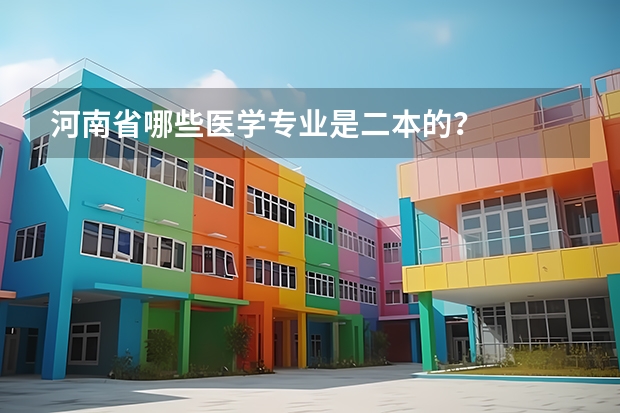 河南省哪些医学专业是二本的？