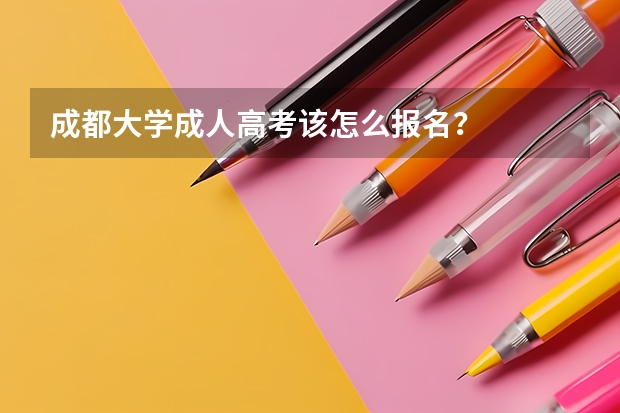 成都大学成人高考该怎么报名？