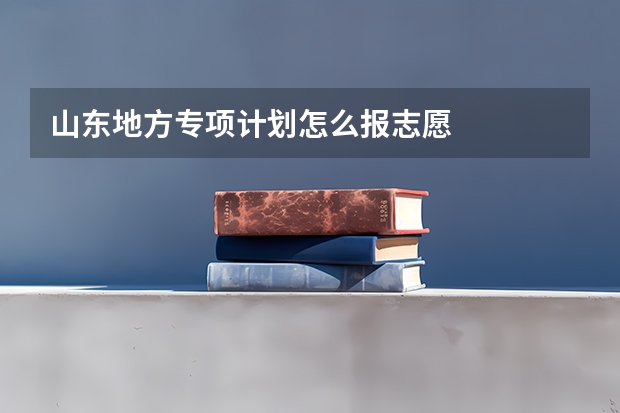 山东地方专项计划怎么报志愿