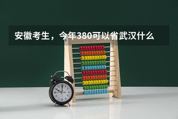 安徽考生,今年380可以省武汉什么学校