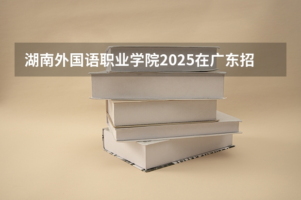湖南外国语职业学院2025在广东招生计划预测