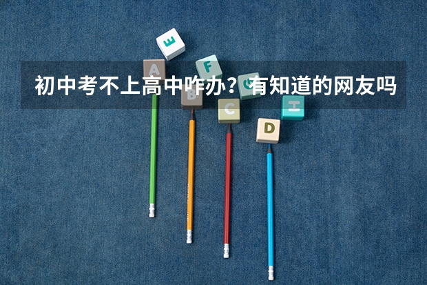 初中考不上高中咋办？有知道的网友吗?求告知一下